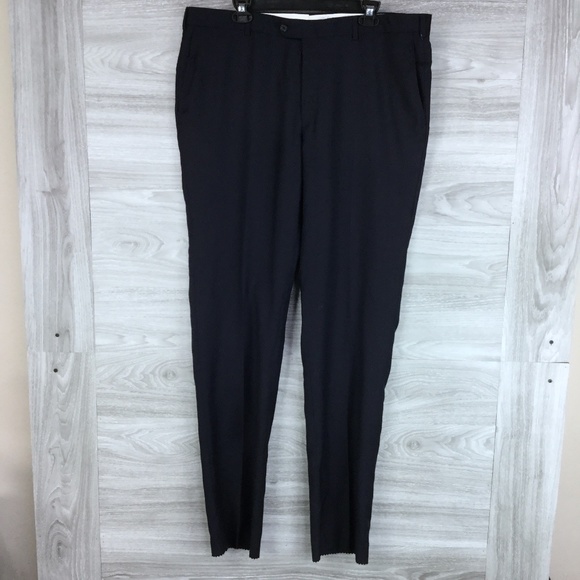 Navy Un-hemmed Dress Pants - Picture 1 of 4